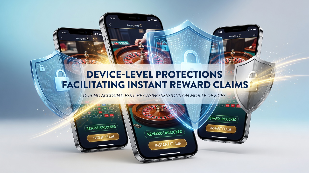 Mobile device showing secure live casino interface with biometric prompt