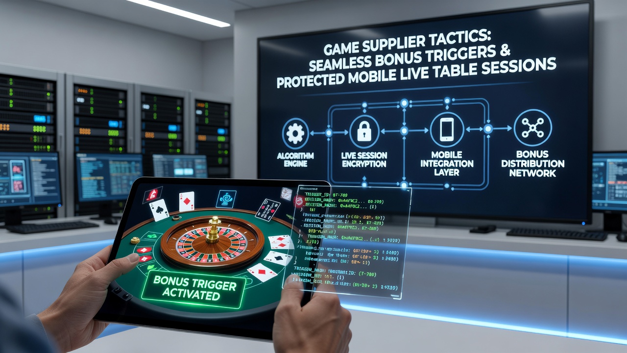 Game supplier interface showing bonus trigger mechanisms in mobile live table environments