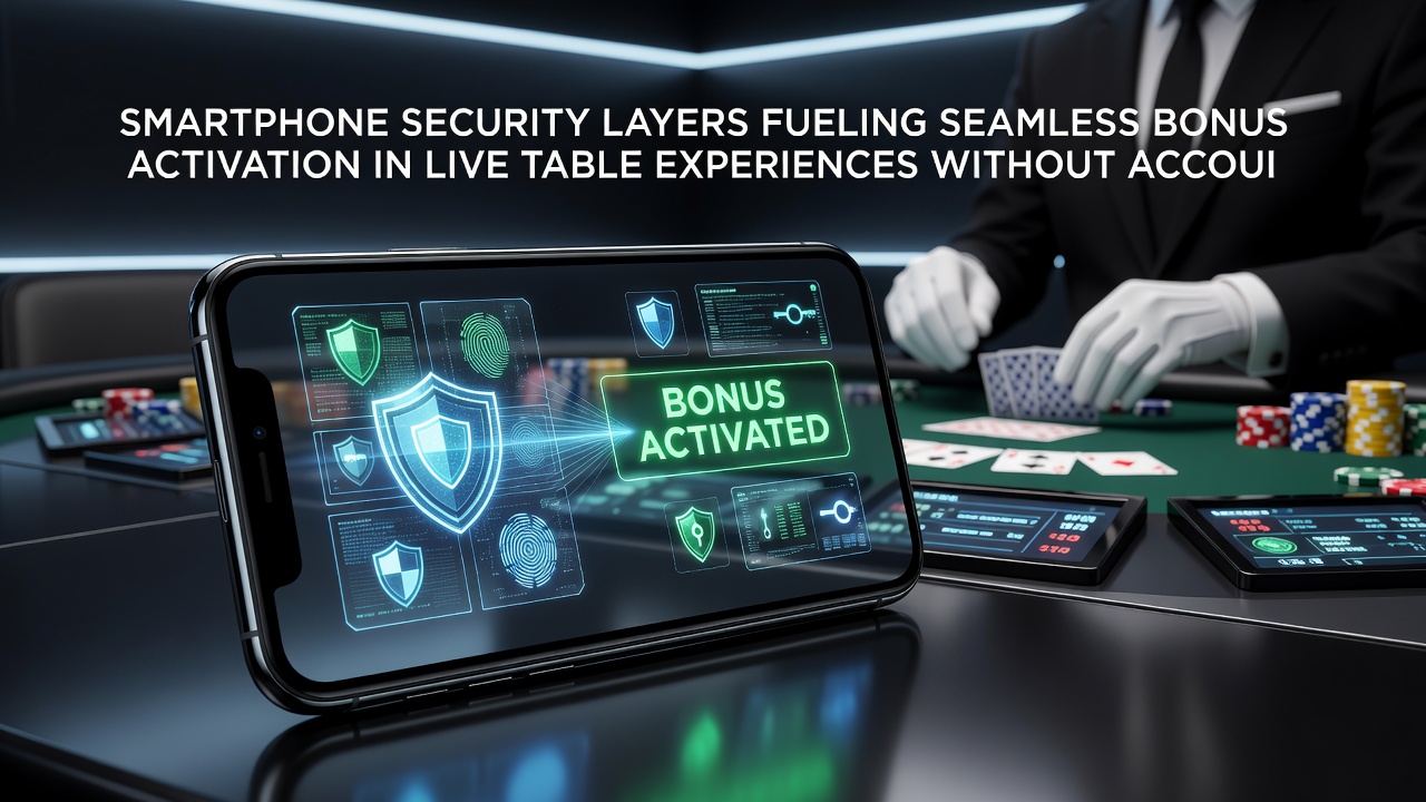 Close-up of encrypted mobile interface showing live dealer table and instant bonus notification